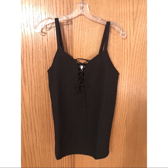 Maurices Tops - Black Lace-up Tank Top